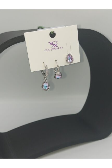 Ysx Yanardöner Damla Pirinç 3 Lü Küpe seti