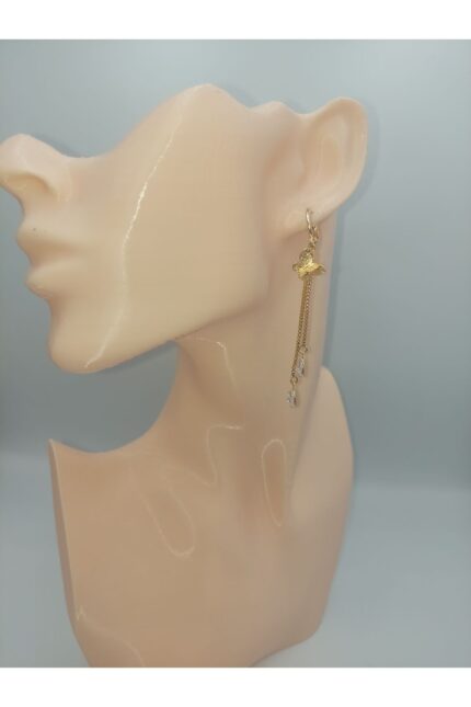 Ysx Kelebek Damla Taşlı Sallantılı Pirinç Küpe