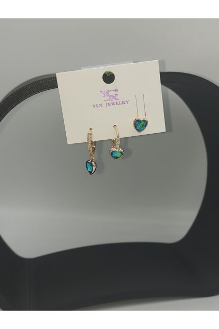 Ysx Kalpli Yanardöner Pirinç 3 Lü Küpe Seti