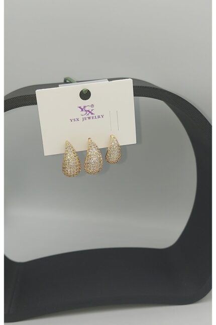 Ysx Damla Pirinç Küpe Seti