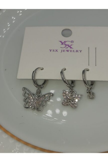 Ysx Kelebek 3 lü Küpe Seti